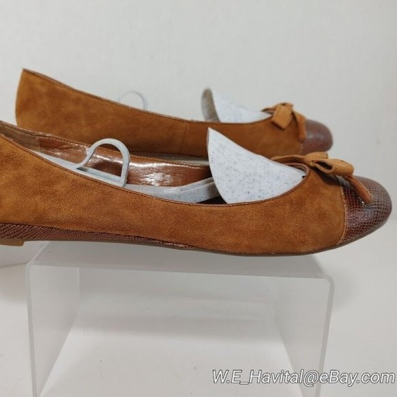 Franco Sarto® Amber™ Capped-Toe Brown Suede Ballet Flats Women's Size US 7.5 - Picture 2 of 16